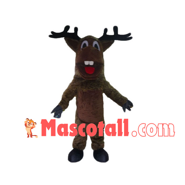 Glad The Plush Brown Moose Mascot Costume