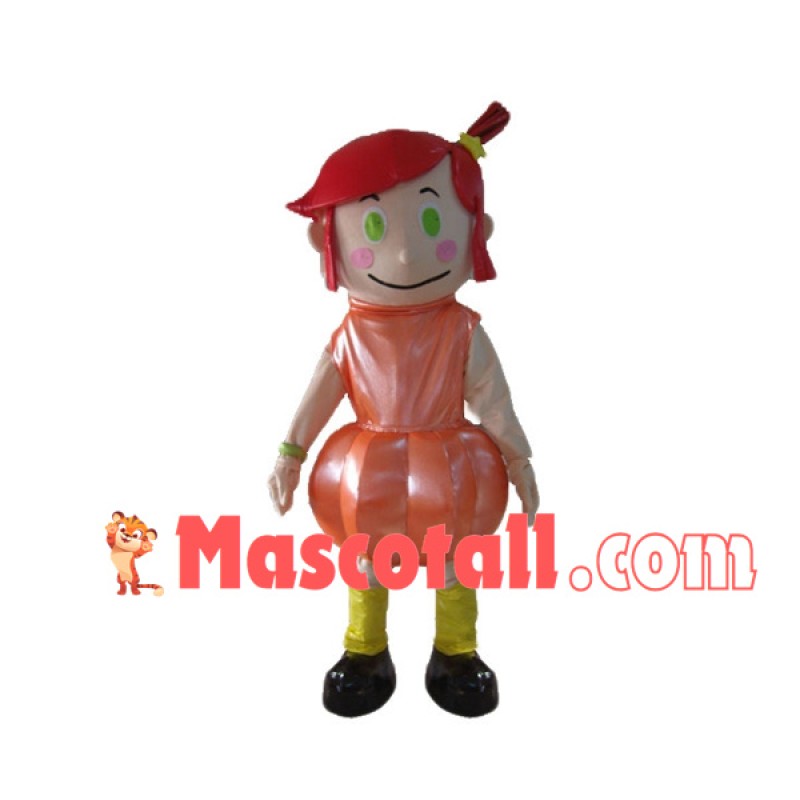 Green Eyes Pumpkin Doll Mascot Costume
