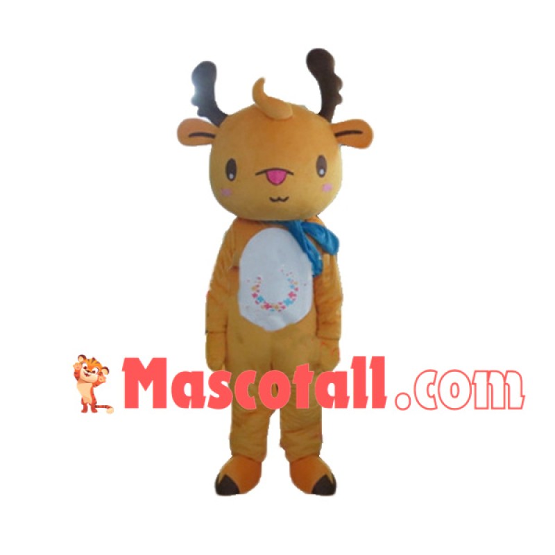 Adult Cartoon Orange Fawn Mascot Costume