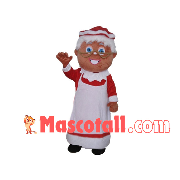 White-haired Christmas Granny Mascot Costume