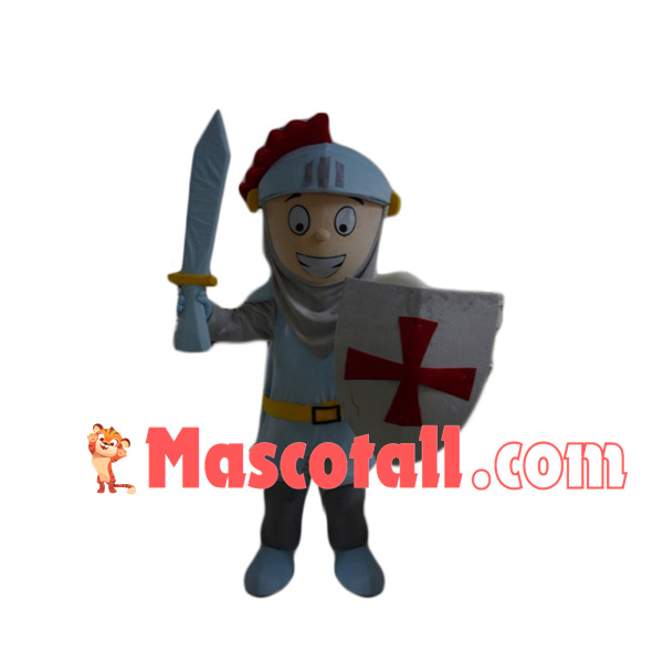 Cavalry Holding Cross Shield Mascot Costume