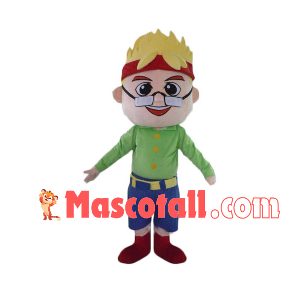 The Energetic Blond Grandpa Mascot Costume
