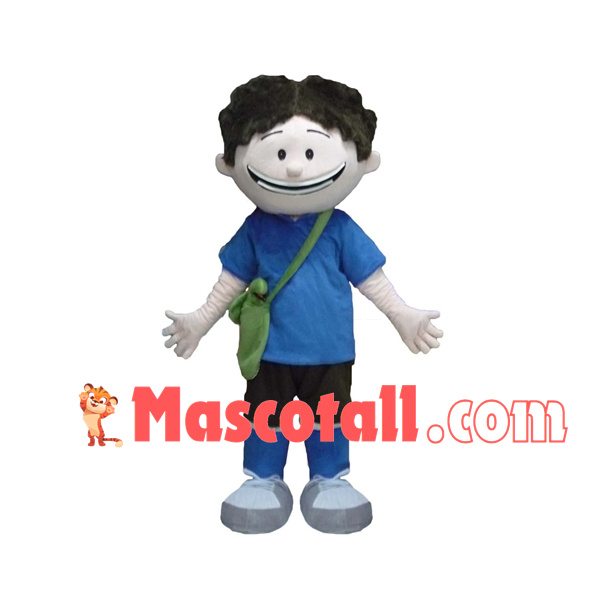 Positive Boy Student Mascot Costume