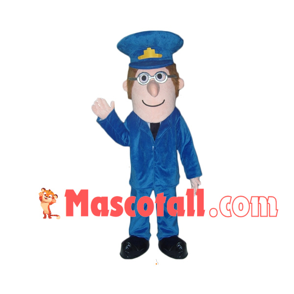 Helpful Service Man In The Uniform Mascot Costume
