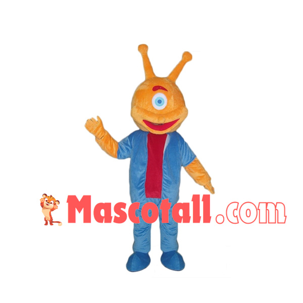 Orange Alien Monocular Mascot Costume