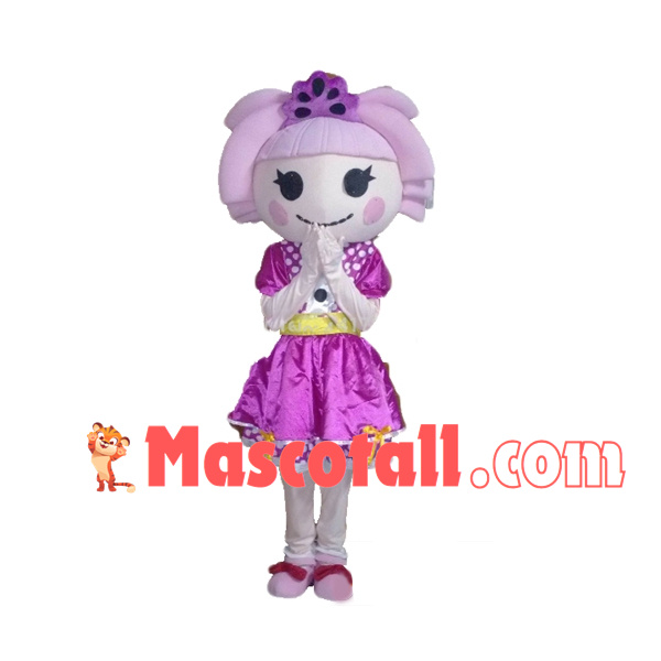 Cute Girl With Violent Short Hair Mascot Costume