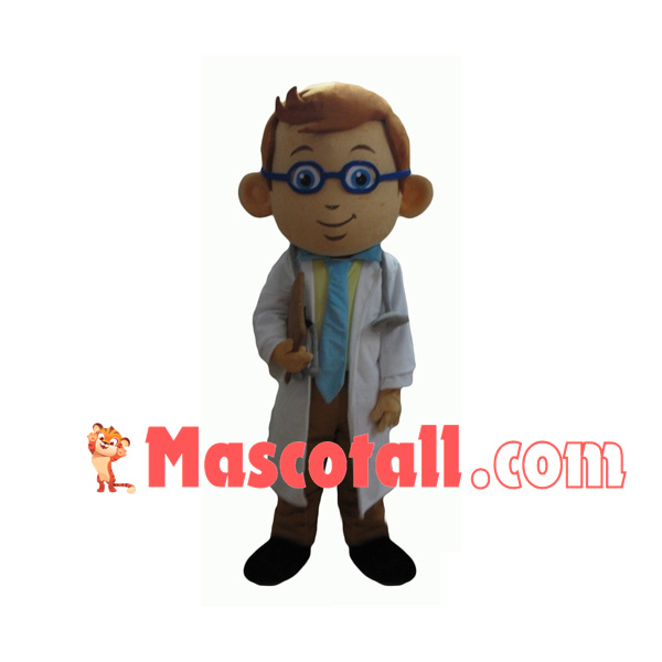 The Surgeon With Blue Glasses Mascot Costume