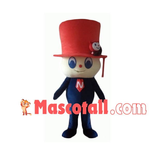 Cartoon Soft Doll In The Top Hat Mascot Costume