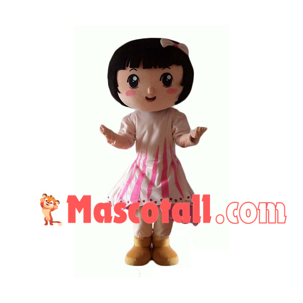 Lovely Short Haired Girl Mascot Costume