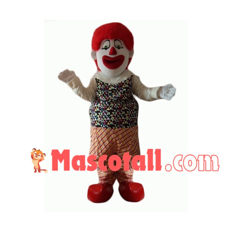 Scary Red Hair Clown Mascot Costume