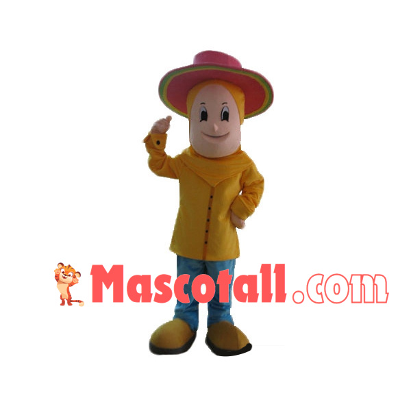 Country Girl With Straw Hat Mascot Costume