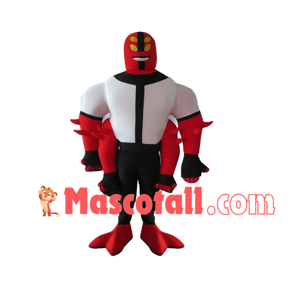 Wild Muscle Hunk Four Arms Mascot Costume