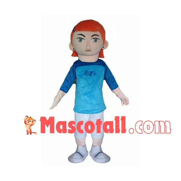 Punk Boy Wearing Ear Studs Mascot Costume