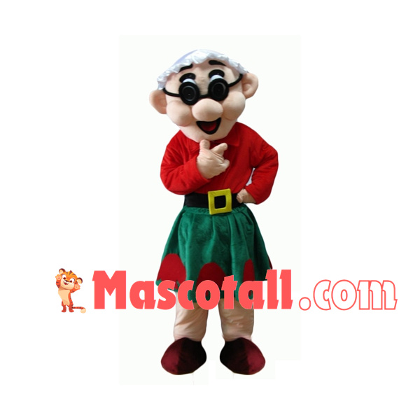 Kindly Grandma With Shower Cap Mascot Costume