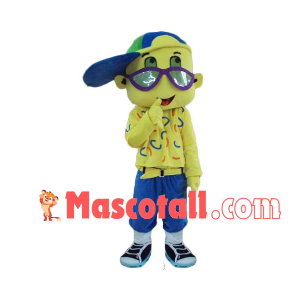 Fashion Boy With Cool Glasses Mascot Costume
