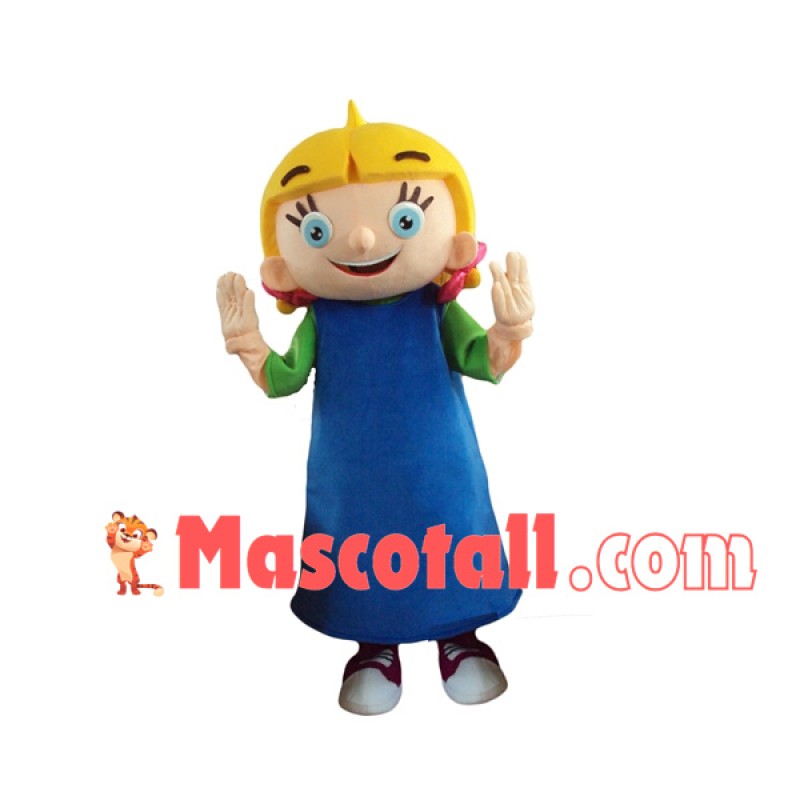 Beautiful Girl Wearing Cute Headgear Mascot Costume