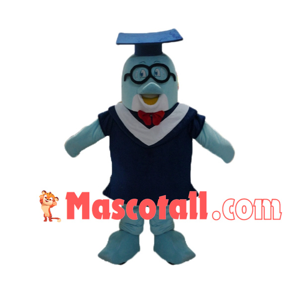 Knowledgeable Doctor Dolphin Mascot Costume
