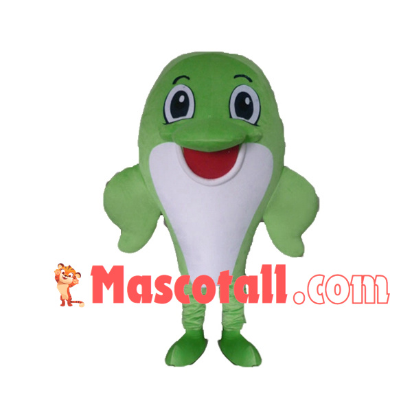 Green Baby Dolphin Cartoon Mascot Costume