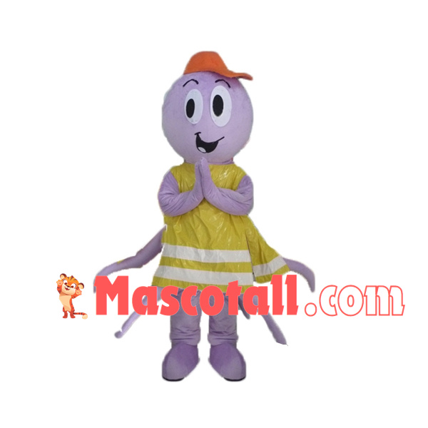 Innocent Little Violet Octopus Mascot Costume