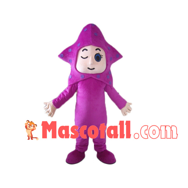 Rose Red Cartoon Starfish Doll Mascot Costume