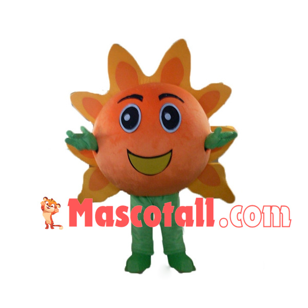 Cartoon Orange Sun Flower Mascot Costume
