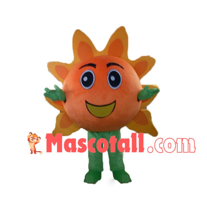 Cartoon Orange Sun Flower Mascot Costume