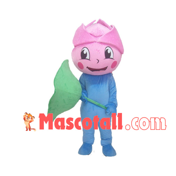 Bud Doll Holding Lotus Leaf Mascot Costume