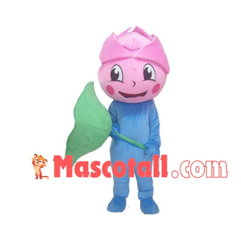 Bud Doll Holding Lotus Leaf Mascot Costume