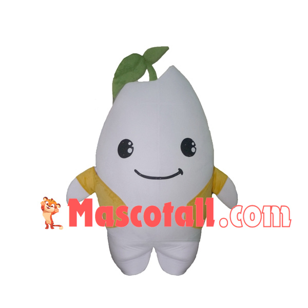 Chubby White Radish Mascot Costume