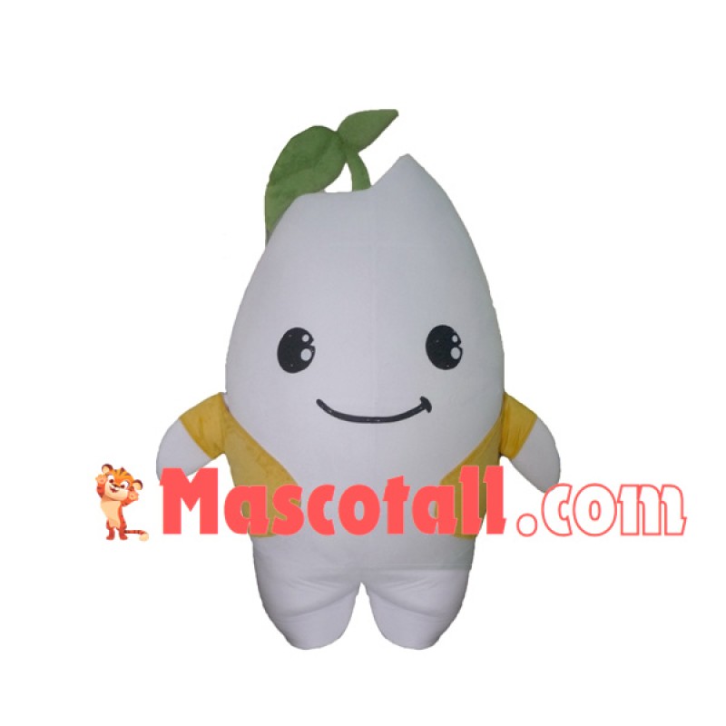 Chubby White Radish Mascot Costume