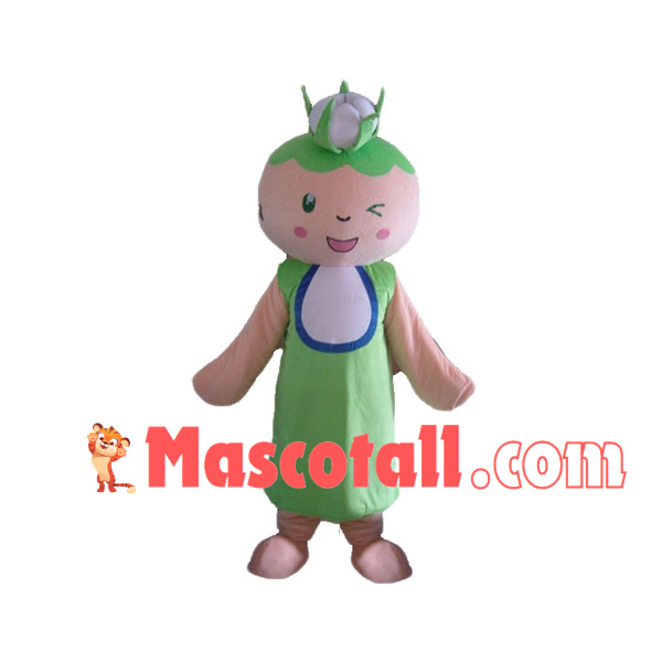 The Green Open Cotton Doll Mascot Costume