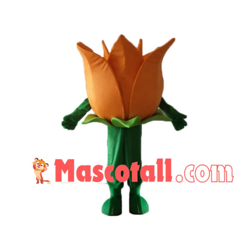Bright Orange Tulip Mascot Costume