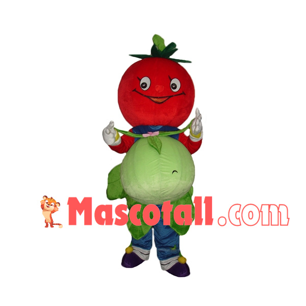 Tomato Doll Carrying Cabbage Mascot Costume