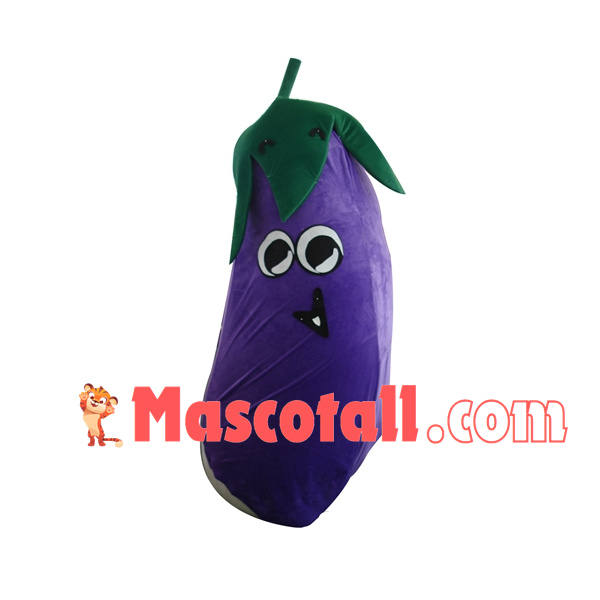 Crumpled Purple Eggplant Mascot Costume