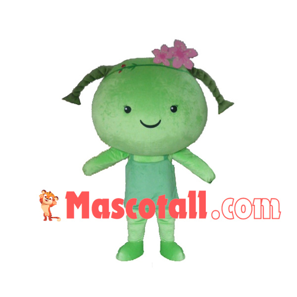 Spring Doll With Peach Blossom Mascot Costume