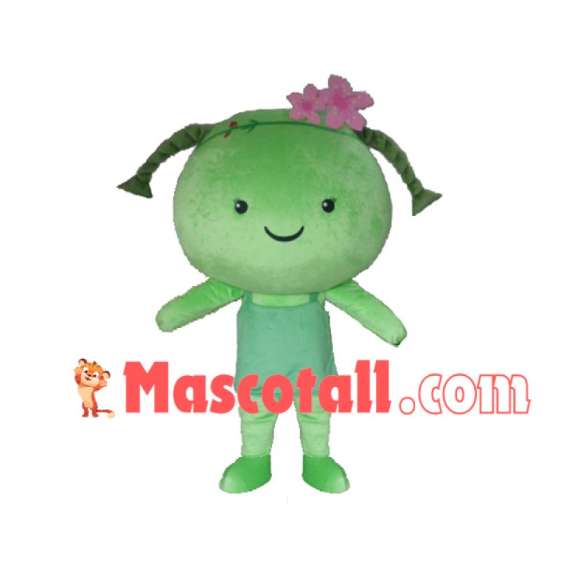 Spring Doll With Peach Blossom Mascot Costume