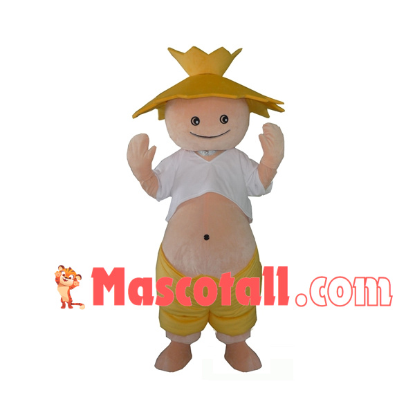 Country Boy With Bare Belly Mascot Costume