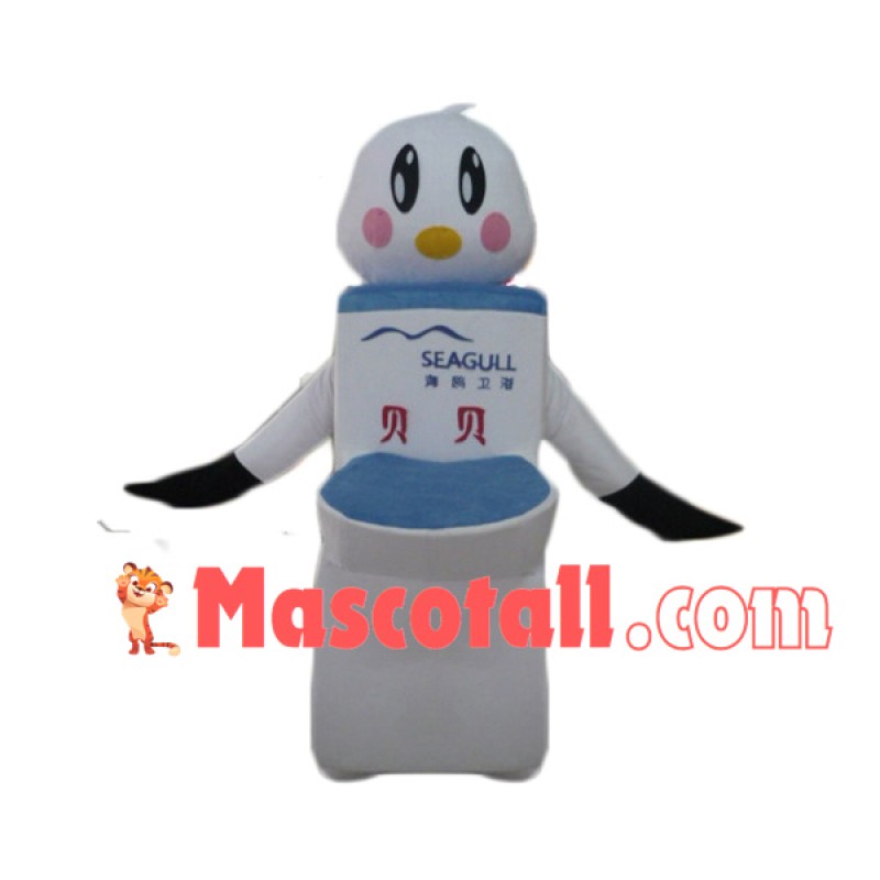 Seagull Flush Toilet Cartoon Mascot Costume