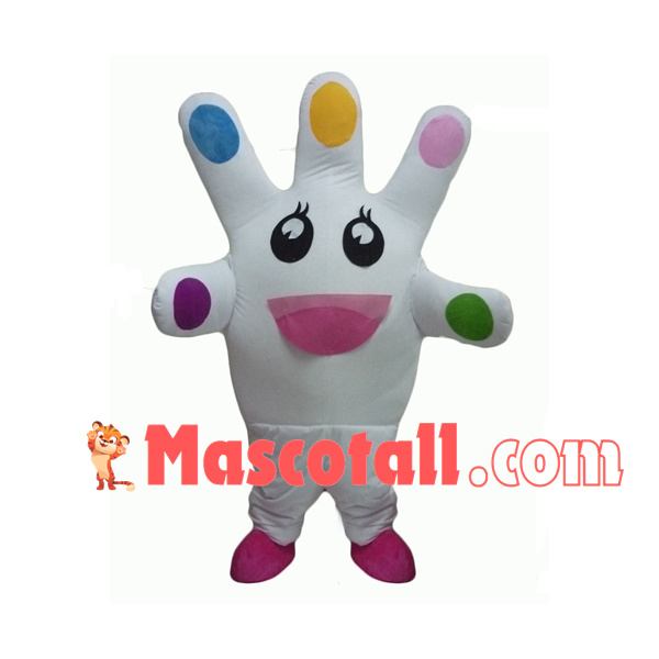 Insulated Glove With Colored Finger Cots Mascot Costume