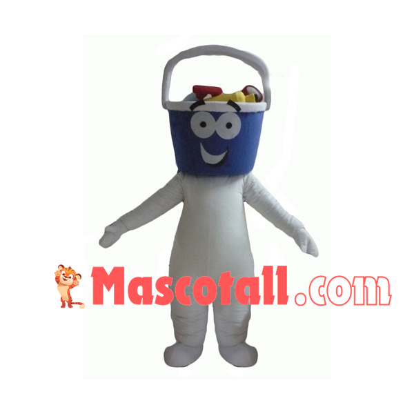 Plastic Basket With Cleaning Tools Mascot Costume