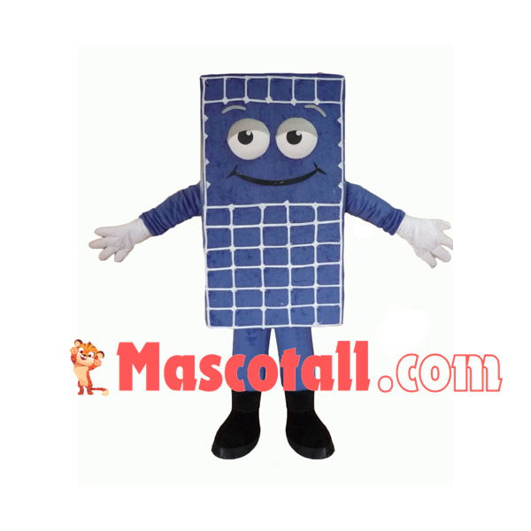 Blue Solar Baffle Cartoon Mascot Costume
