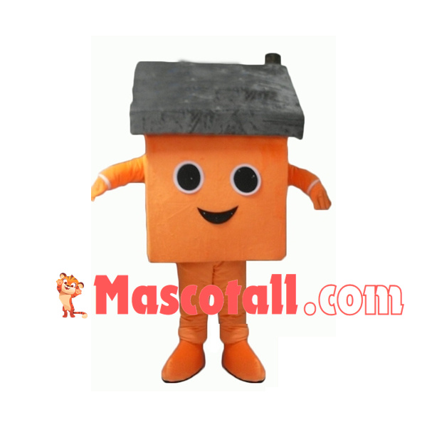 Stable Orange Brick House Mascot Costume