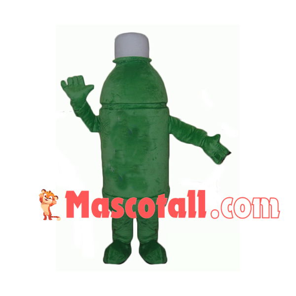 Green Plastic Beverage Bottle Mascot Costume