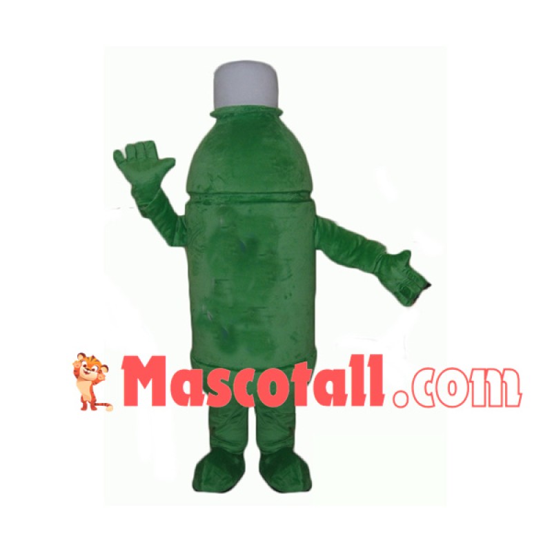 Green Plastic Beverage Bottle Mascot Costume