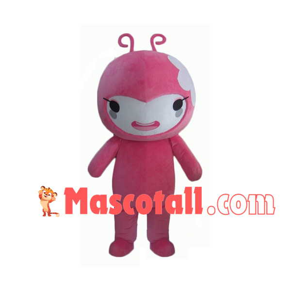 Pink Love Doll Cartoon Mascot Costume