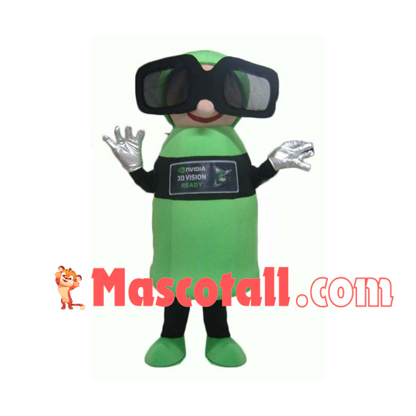 Stereo Phantom With Glasses Mascot Costume