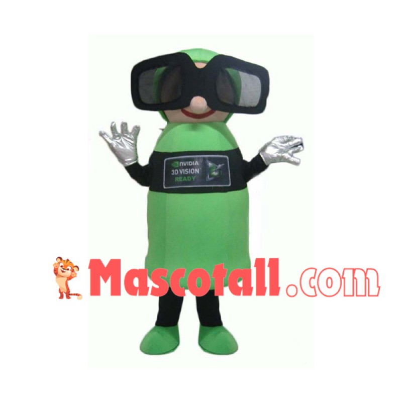 Stereo Phantom With Glasses Mascot Costume