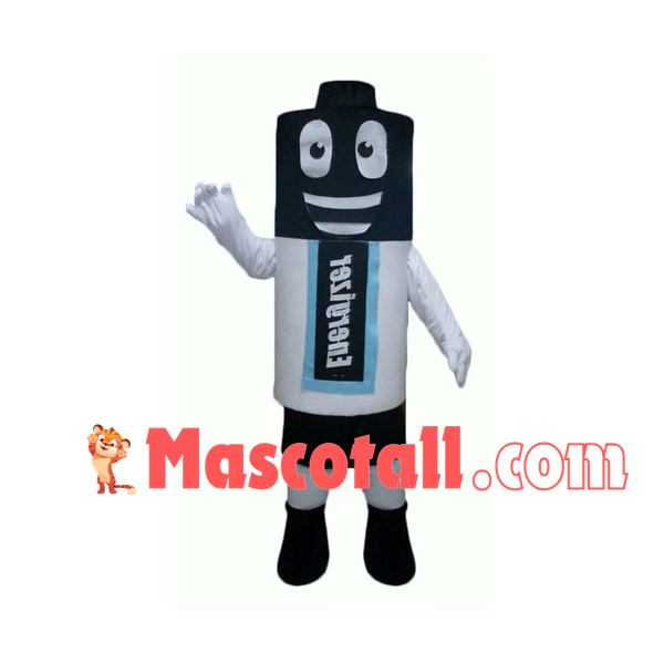 Black & White Energy-saving Battery Mascot Costume
