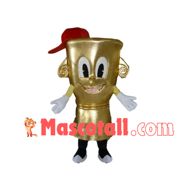 Pure Gold Honor Trophy Mascot Costume