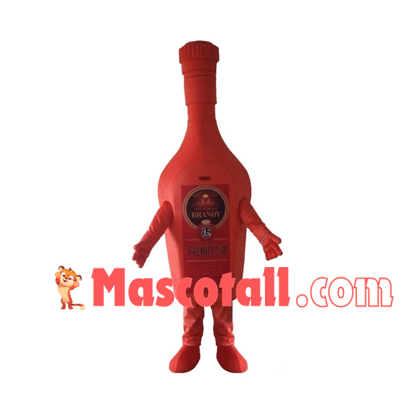 Red Bottle of Brandy Mascot Costume